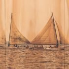 Panoramic Skipjacks on Wood