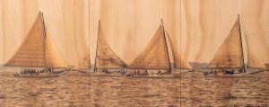 Panoramic Skipjacks on Wood
